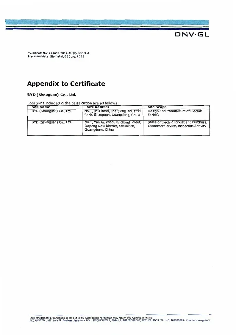 Сертификат системы менеджмента качества - OHSAS18001: 2007 (английский)(фигура2)